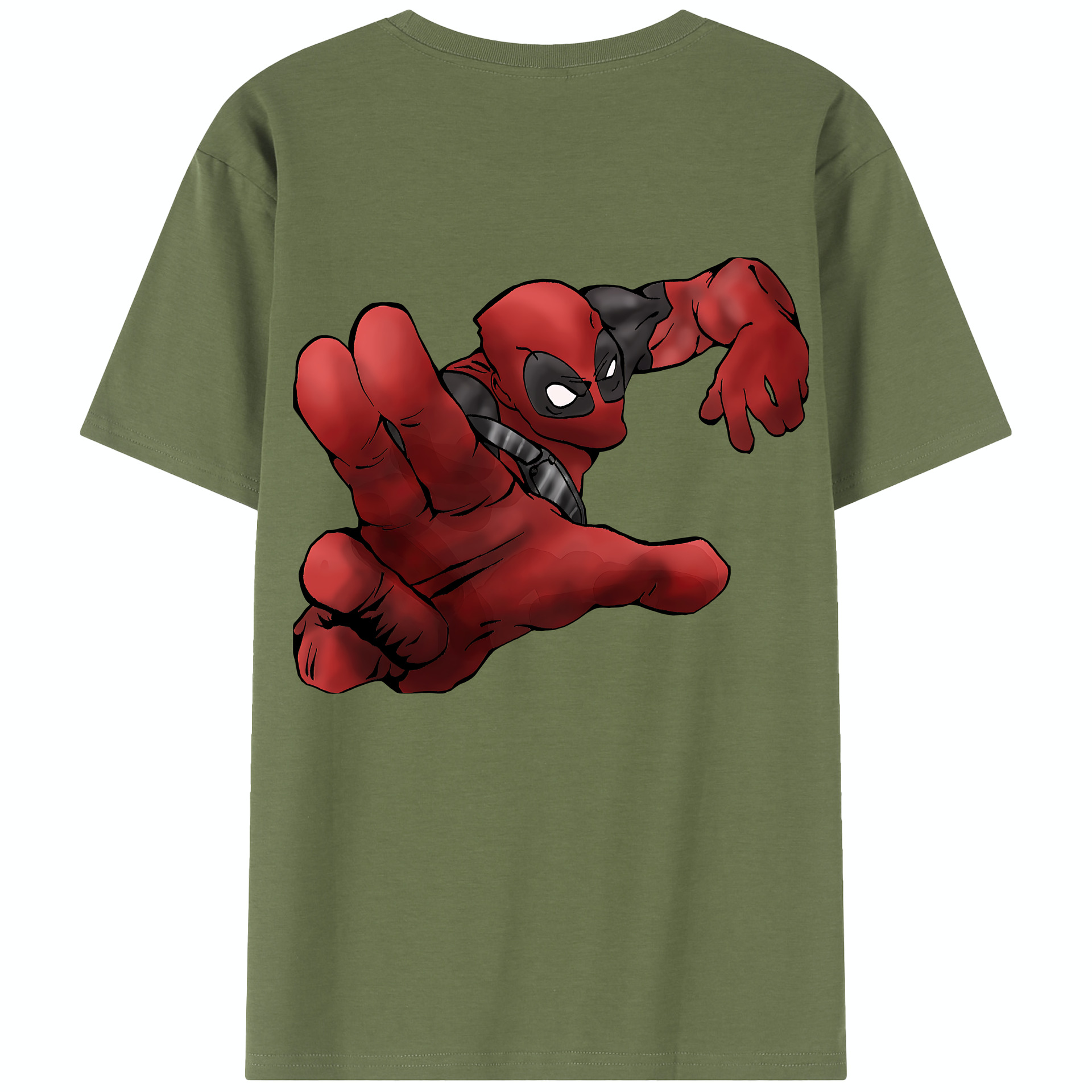 （画像用） Deadpool デッドプール 綿100％半袖Tシャツ（背面プリント）